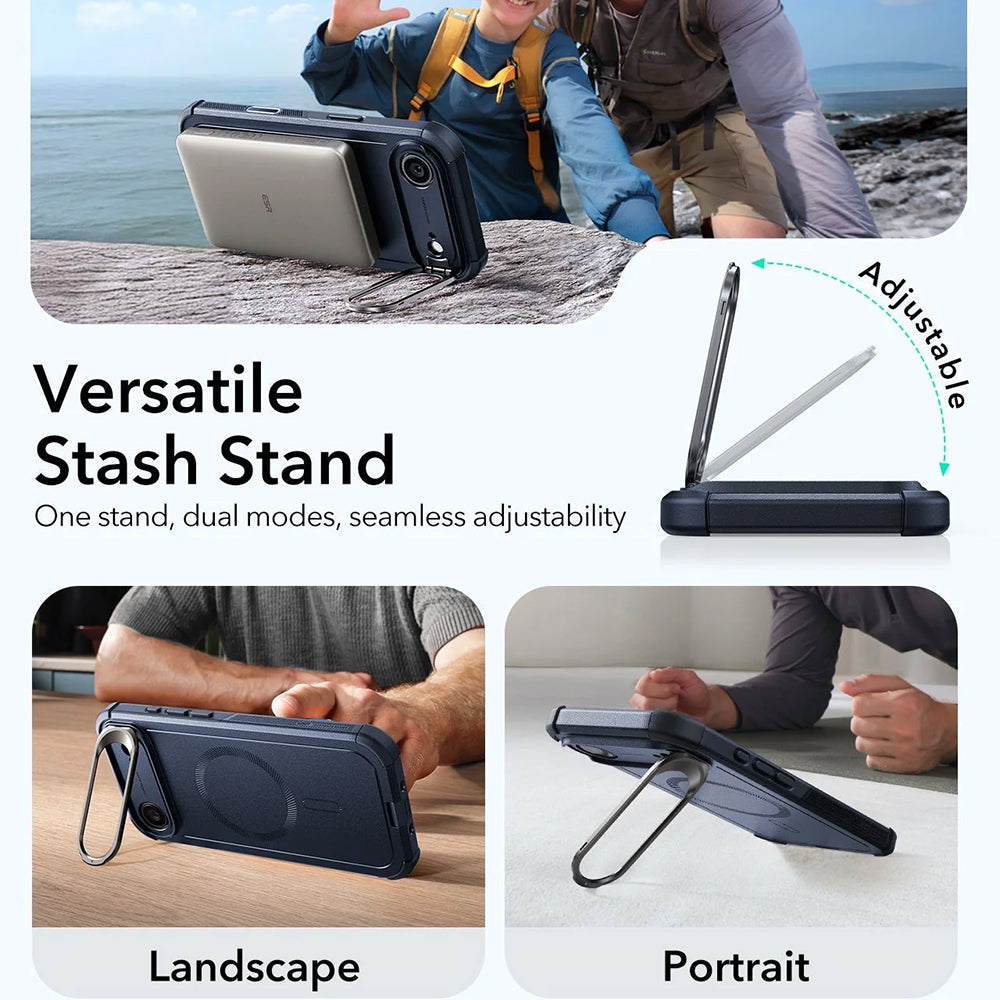MagSafe-kotelo Apple iPhone 17 Airille, ESR, Cyber Armor Kickstand, Sininen
