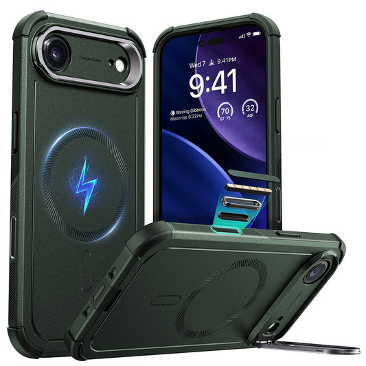 MagSafe-kotelo Apple iPhone 17 Airille, ESR, Cyber Armor Kickstand, Vihreä