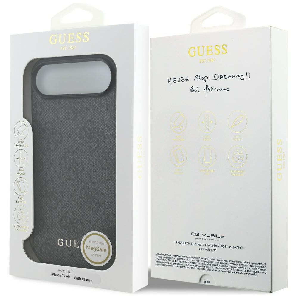 MagSafe-kotelo Apple iPhone 17 Airille, Guess, 4G Charm Cradle, Musta