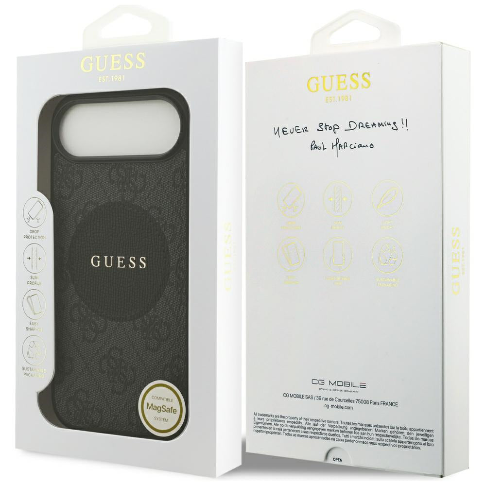 MagSafe-kotelo Apple iPhone 17 Airille, Guess, 4G Circle Classic Logo, Musta