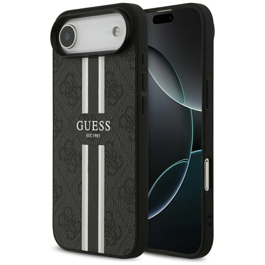 MagSafe-kotelo Apple iPhone 17 Airille, Guess, 4G Printed Stripes, Musta