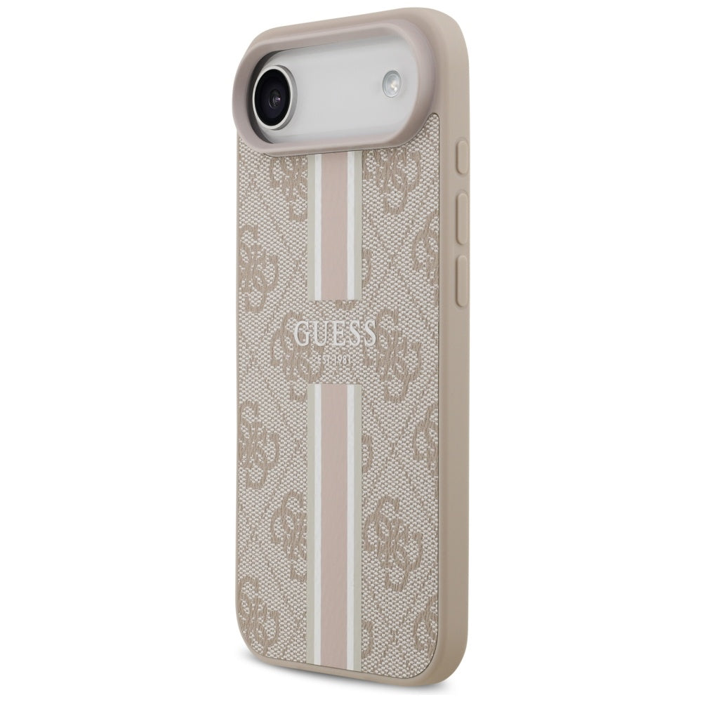 MagSafe-kotelo Apple iPhone 17 Airille, Guess, 4G Printed Stripes, Pinkki