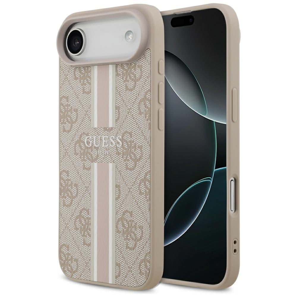 MagSafe-kotelo Apple iPhone 17 Airille, Guess, 4G Printed Stripes, Pinkki