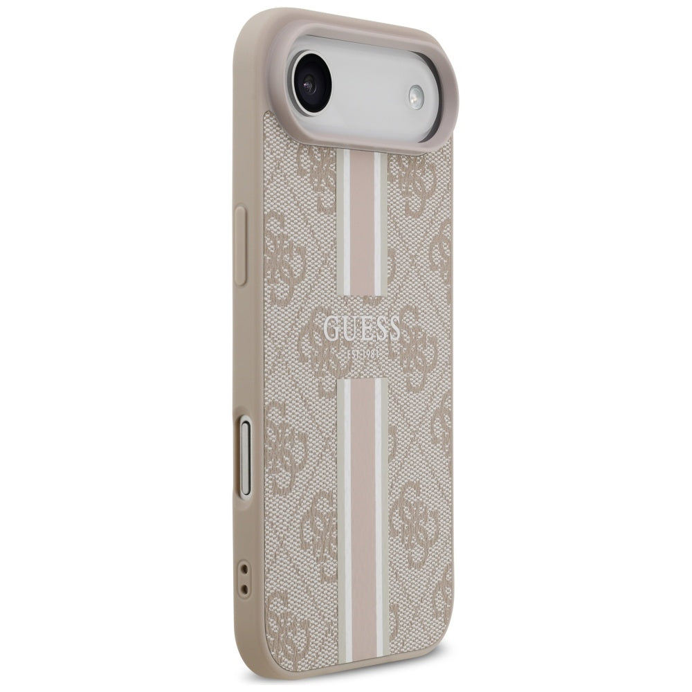 MagSafe-kotelo Apple iPhone 17 Airille, Guess, 4G Printed Stripes, Pinkki