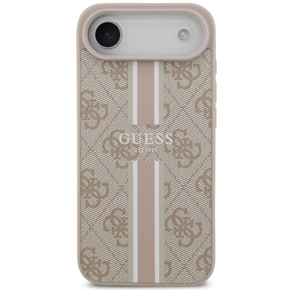 MagSafe-kotelo Apple iPhone 17 Airille, Guess, 4G Printed Stripes, Pinkki
