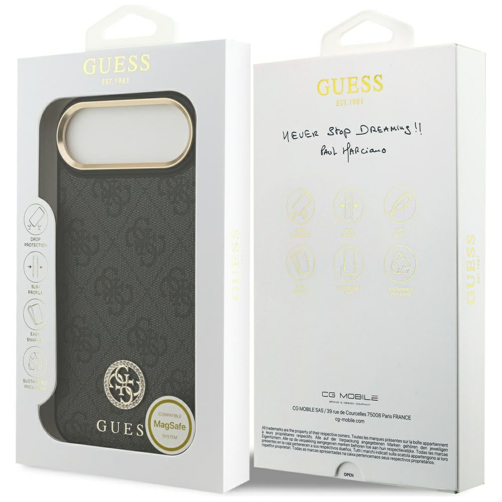 MagSafe-kotelo Apple iPhone 17 Airille, Guess, 4G Strass -logo, Musta