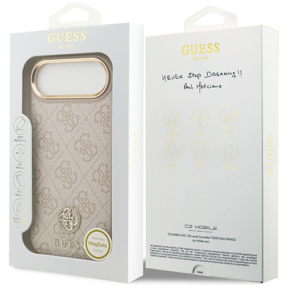 MagSafe-kotelo Apple iPhone 17 Airille, Guess, 4G Strass -logo, Pinkki