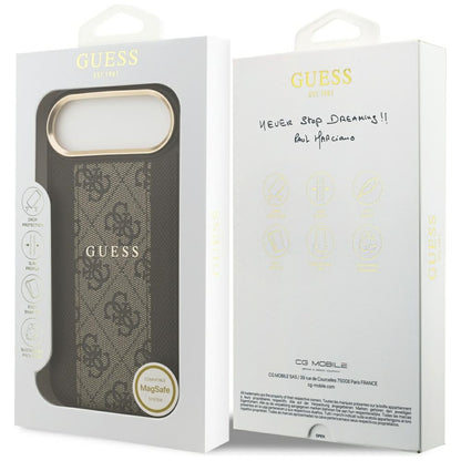 MagSafe-kotelo Apple iPhone 17 Airille, Guess, 4G Stripe, Ruskea