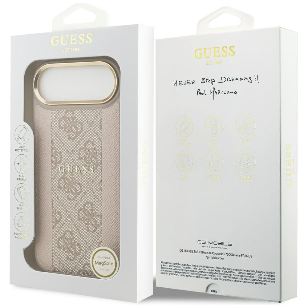 MagSafe-kotelo Apple iPhone 17 Airille, Guess, 4G Stripe, Pinkki