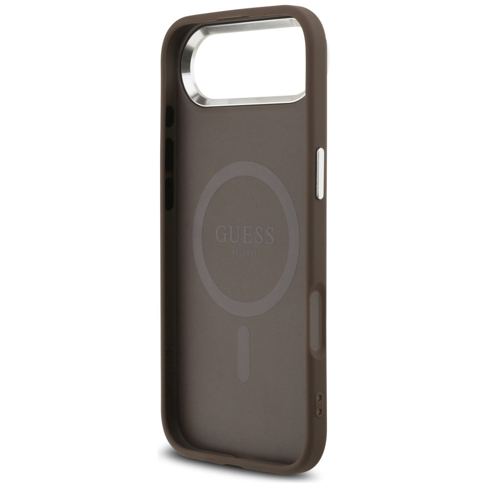 MagSafe-kotelo Apple iPhone 17 Airille, Guess, 4G Triangle Logo, Ruskeahopea