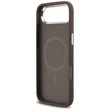 MagSafe-kotelo Apple iPhone 17 Airille, Guess, 4G Triangle Logo, Ruskeahopea