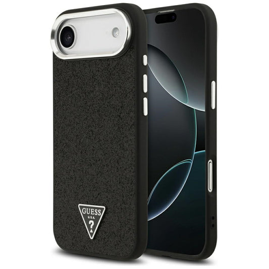 MagSafe-kotelo Apple iPhone 17 Airille, Guess, Glitter Triangle Logo, Musta
