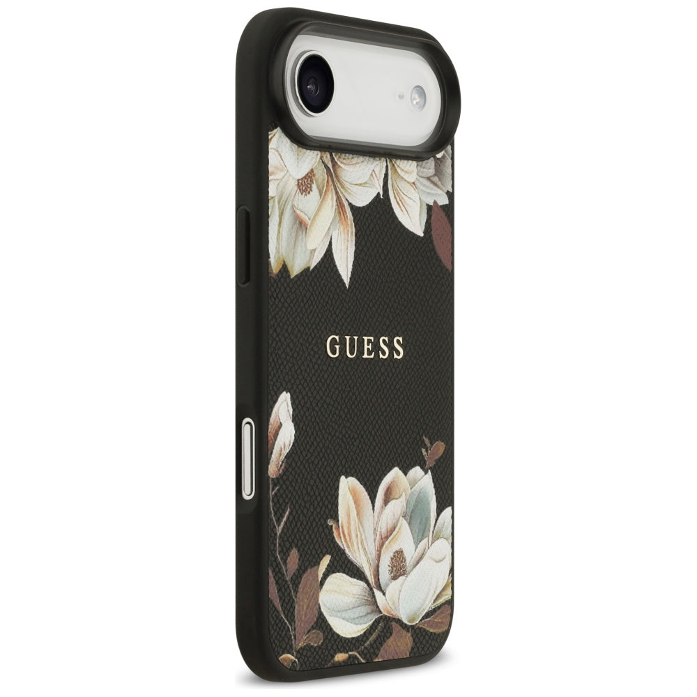 MagSafe-kotelo Apple iPhone 17 Airille, Guess, Grained Flowers, Musta