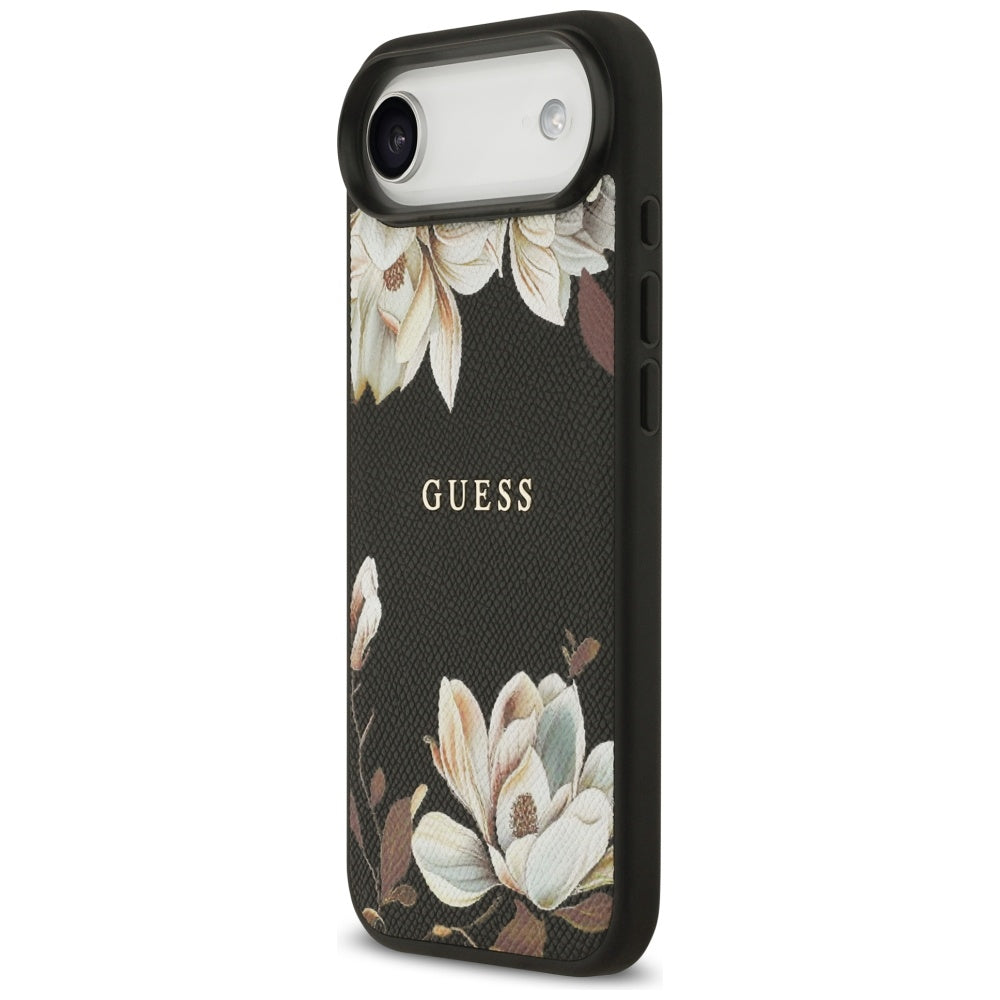 MagSafe-kotelo Apple iPhone 17 Airille, Guess, Grained Flowers, Musta