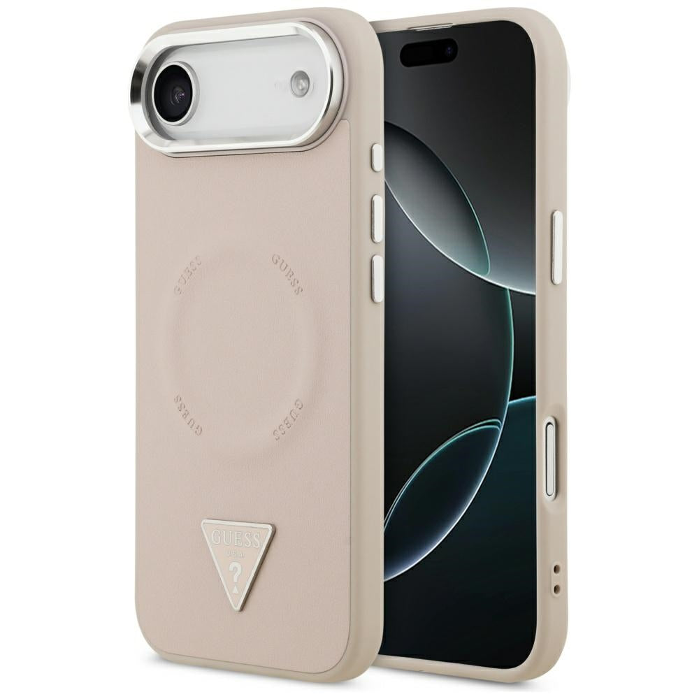 MagSafe-kotelo Apple iPhone 17 Airille, Guess, Triangle Logo, Hopeanpunainen