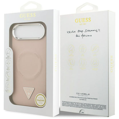MagSafe-kotelo Apple iPhone 17 Airille, Guess, Triangle Logo, Hopeanpunainen