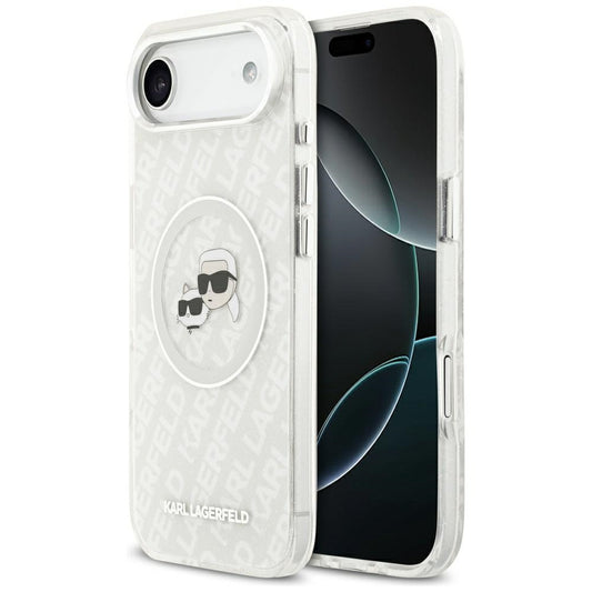 MagSafe-kotelo Apple iPhone 17 Airille, Karl Lagerfeld, IML Glitter Karl & Choupette's Heads, Harmaa