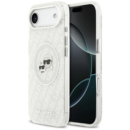MagSafe-kotelo Apple iPhone 17 Airille, Karl Lagerfeld, IML Glitter Karl & Choupette's Heads, Harmaa