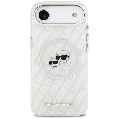 MagSafe-kotelo Apple iPhone 17 Airille, Karl Lagerfeld, IML Glitter Karl & Choupette's Heads, Harmaa