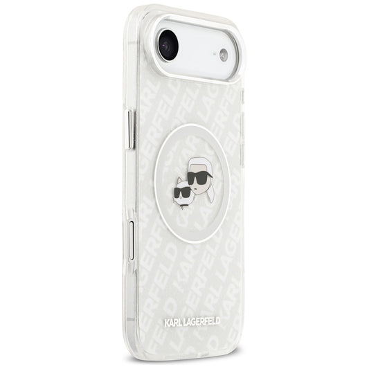 MagSafe-kotelo Apple iPhone 17 Airille, Karl Lagerfeld, IML Glitter Karl & Choupette's Heads, Harmaa