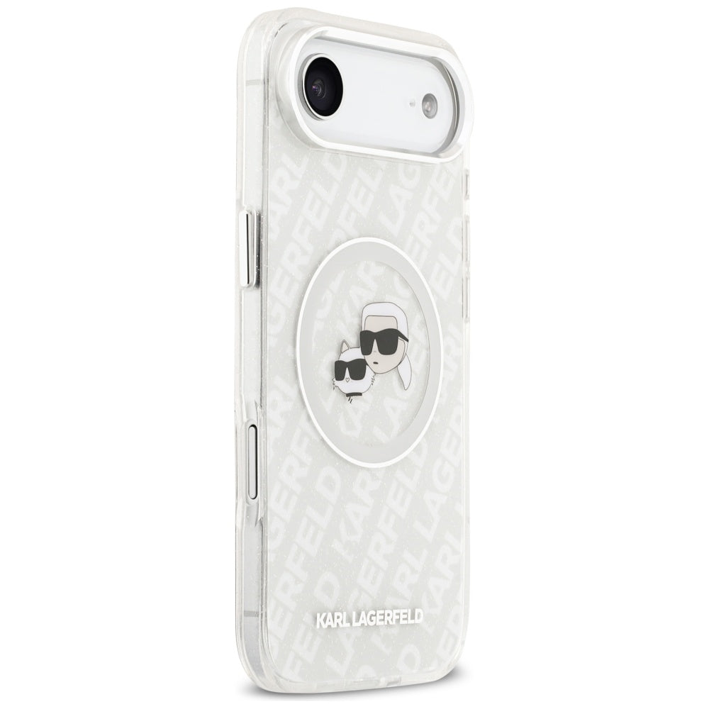 MagSafe-kotelo Apple iPhone 17 Airille, Karl Lagerfeld, IML Glitter Karl & Choupette's Heads, Harmaa