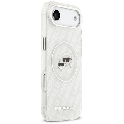 MagSafe-kotelo Apple iPhone 17 Airille, Karl Lagerfeld, IML Glitter Karl & Choupette's Heads, Harmaa