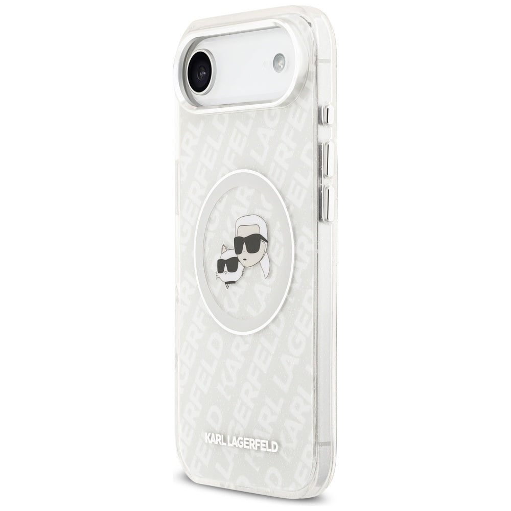MagSafe-kotelo Apple iPhone 17 Airille, Karl Lagerfeld, IML Glitter Karl & Choupette's Heads, Harmaa