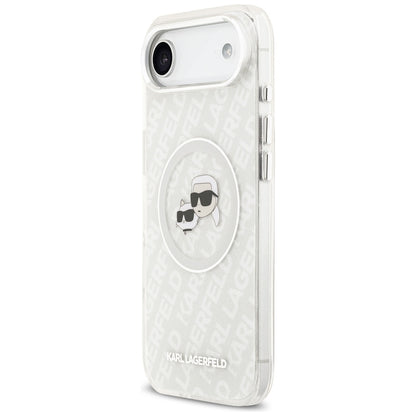 MagSafe-kotelo Apple iPhone 17 Airille, Karl Lagerfeld, IML Glitter Karl & Choupette's Heads, Harmaa