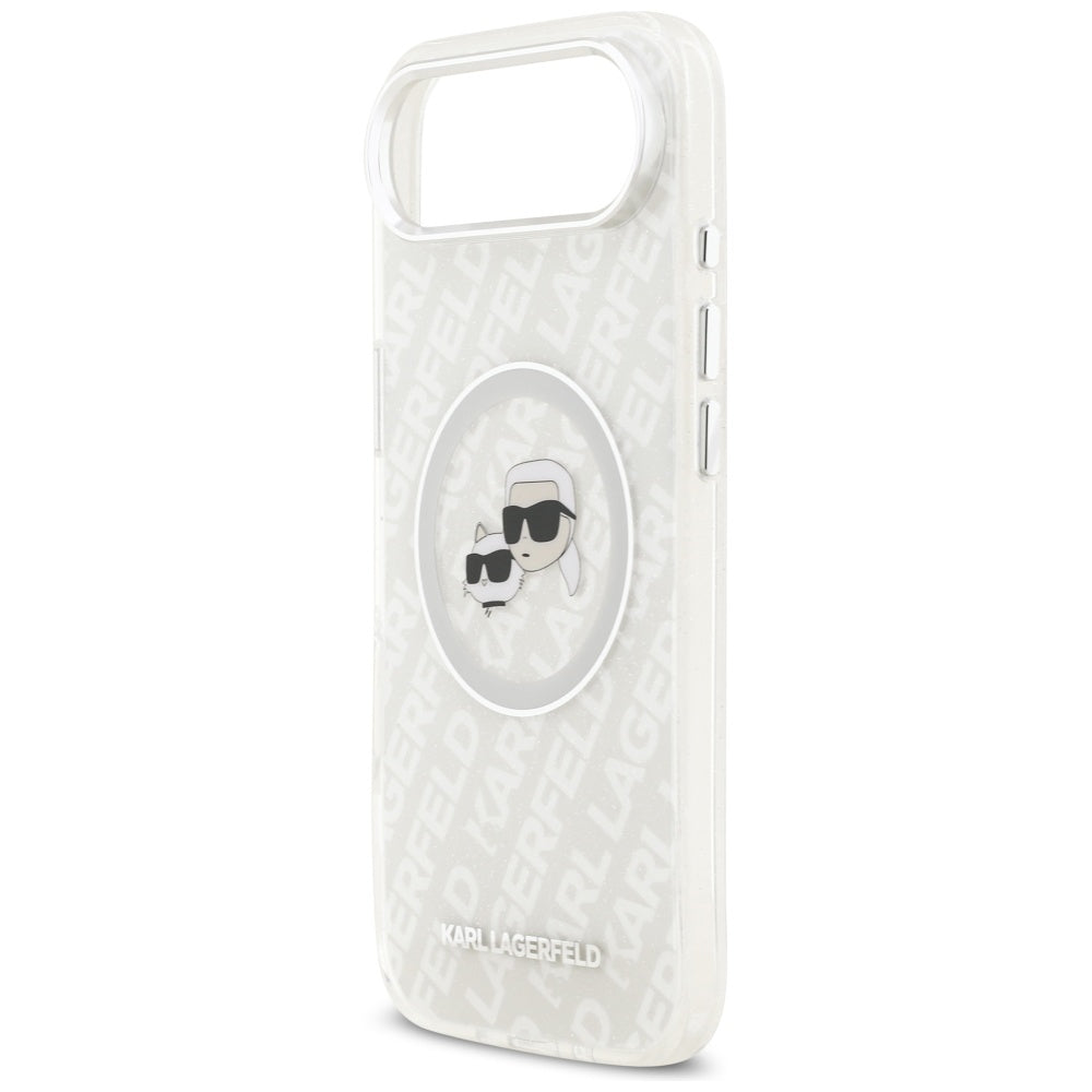 MagSafe-kotelo Apple iPhone 17 Airille, Karl Lagerfeld, IML Glitter Karl & Choupette's Heads, Harmaa