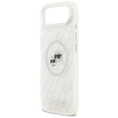 MagSafe-kotelo Apple iPhone 17 Airille, Karl Lagerfeld, IML Glitter Karl & Choupette's Heads, Harmaa