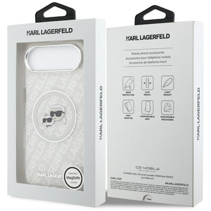 MagSafe-kotelo Apple iPhone 17 Airille, Karl Lagerfeld, IML Glitter Karl & Choupette's Heads, Harmaa
