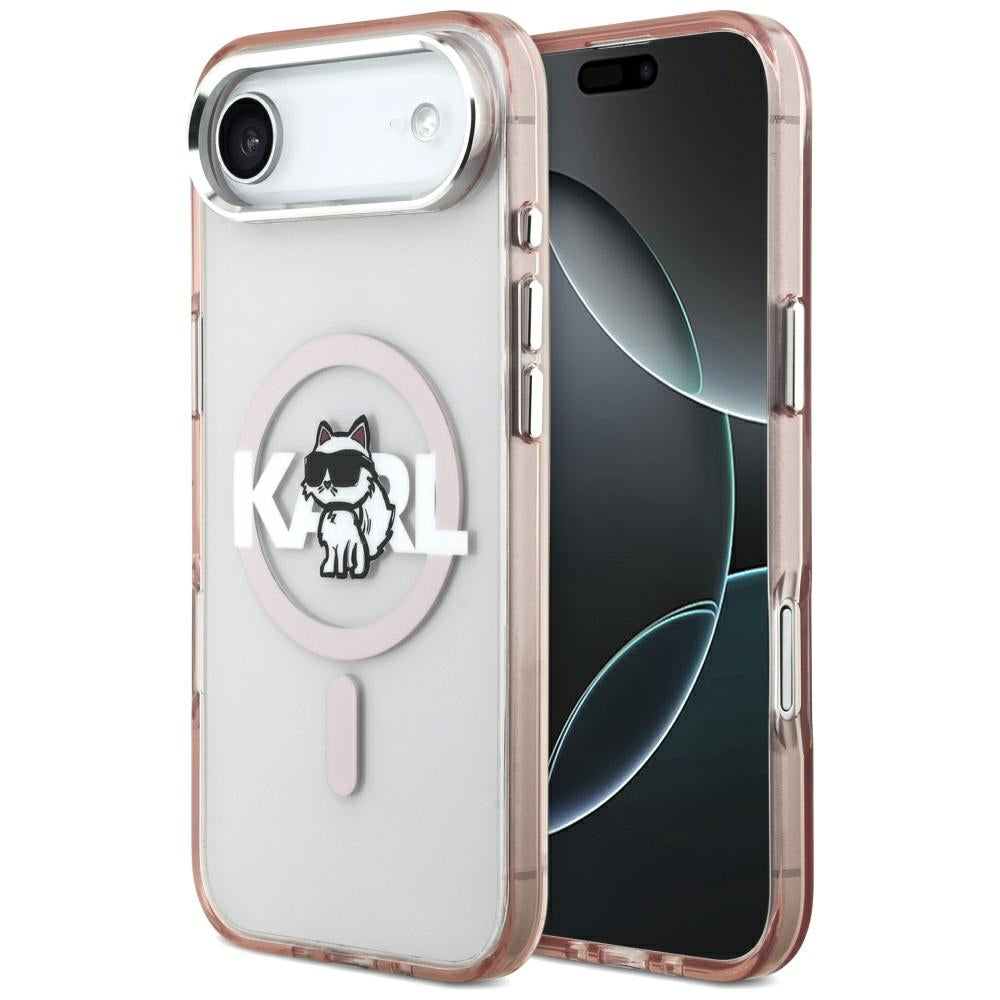MagSafe-kotelo Apple iPhone 17 Airille, Karl Lagerfeld, IML Sketch Logo Choupette, Pinkki