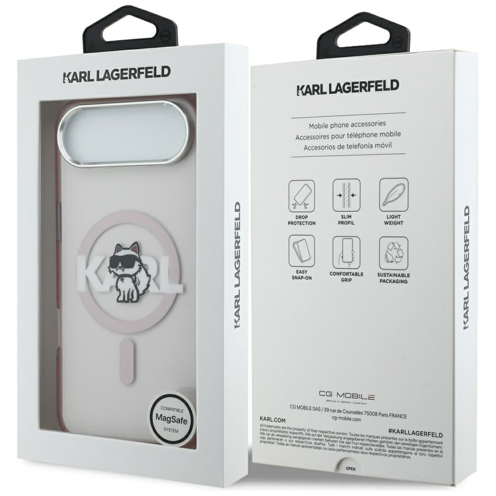 MagSafe-kotelo Apple iPhone 17 Airille, Karl Lagerfeld, IML Sketch Logo Choupette, Pinkki