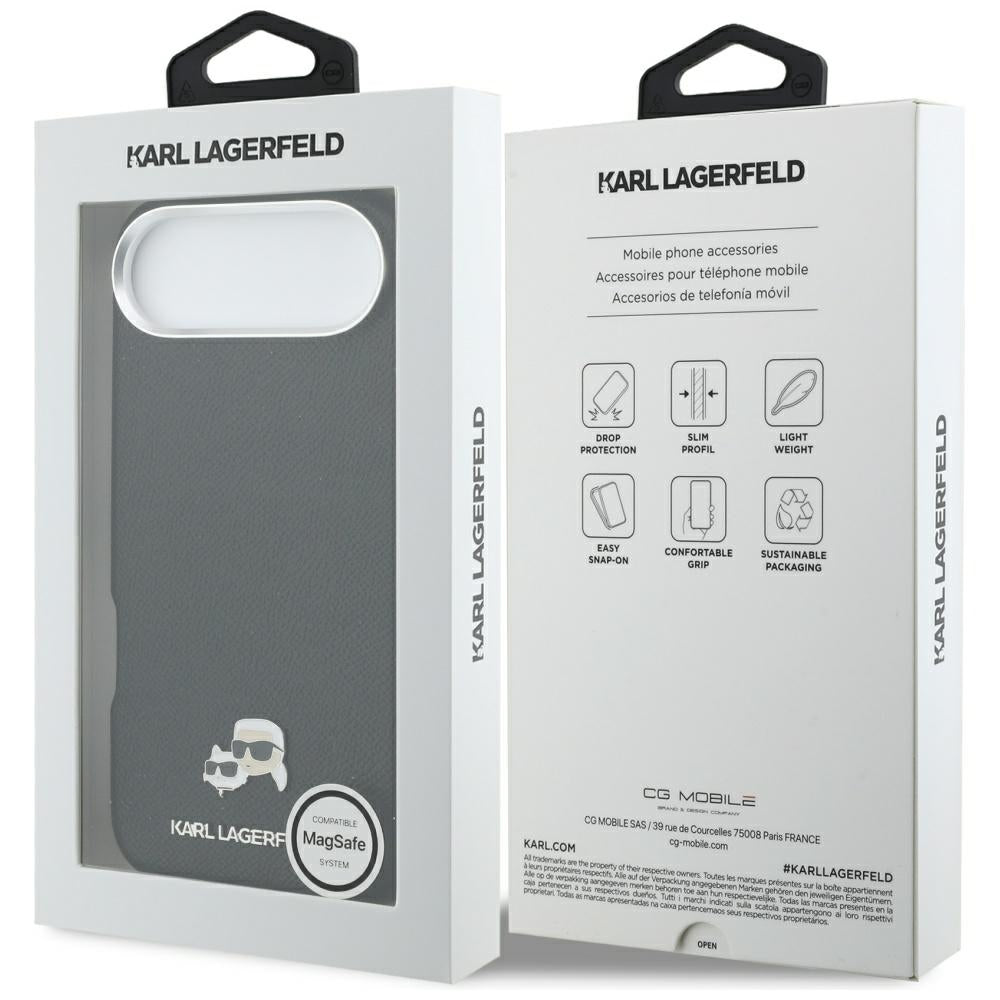 MagSafe-kotelo Apple iPhone 17 Airille, Karl Lagerfeld, Karl & Choupette Head's Pin, Musta