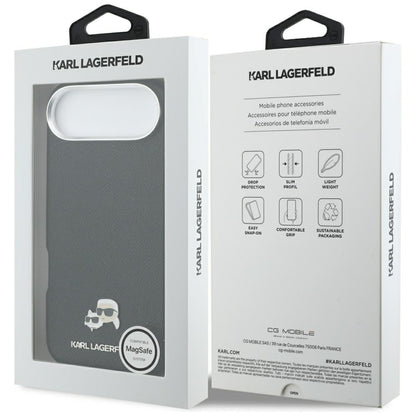 MagSafe-kotelo Apple iPhone 17 Airille, Karl Lagerfeld, Karl & Choupette Head's Pin, Musta