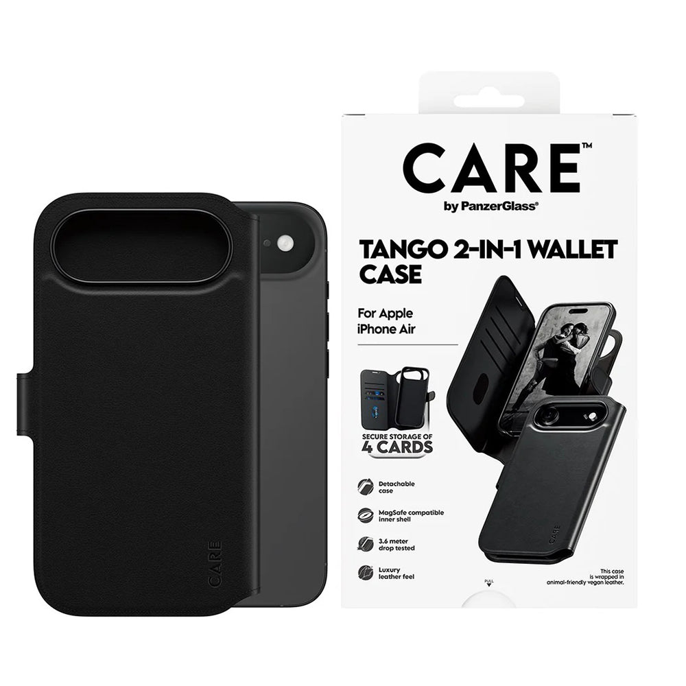 MagSafe-kotelo Apple iPhone 17 Airille, PanzerGlass, Care Feature Tango Two-in-One, Musta