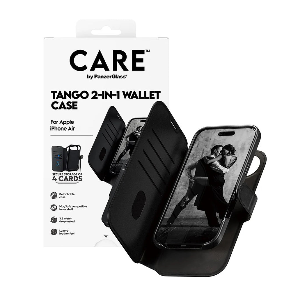 MagSafe-kotelo Apple iPhone 17 Airille, PanzerGlass, Care Feature Tango Two-in-One, Musta