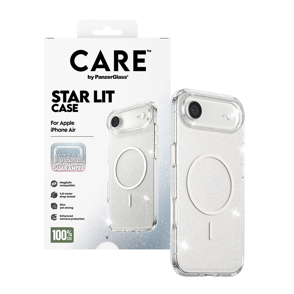 MagSafe-kotelo Apple iPhone 17 Airille, PanzerGlass, Care Urban Explorer Star Lit, Läpinäkyvä Valkoinen