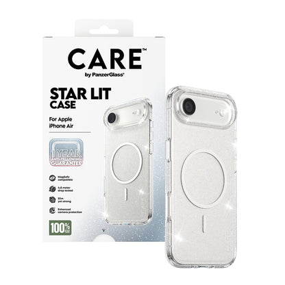 MagSafe-kotelo Apple iPhone 17 Airille, PanzerGlass, Care Urban Explorer Star Lit, Läpinäkyvä Valkoinen