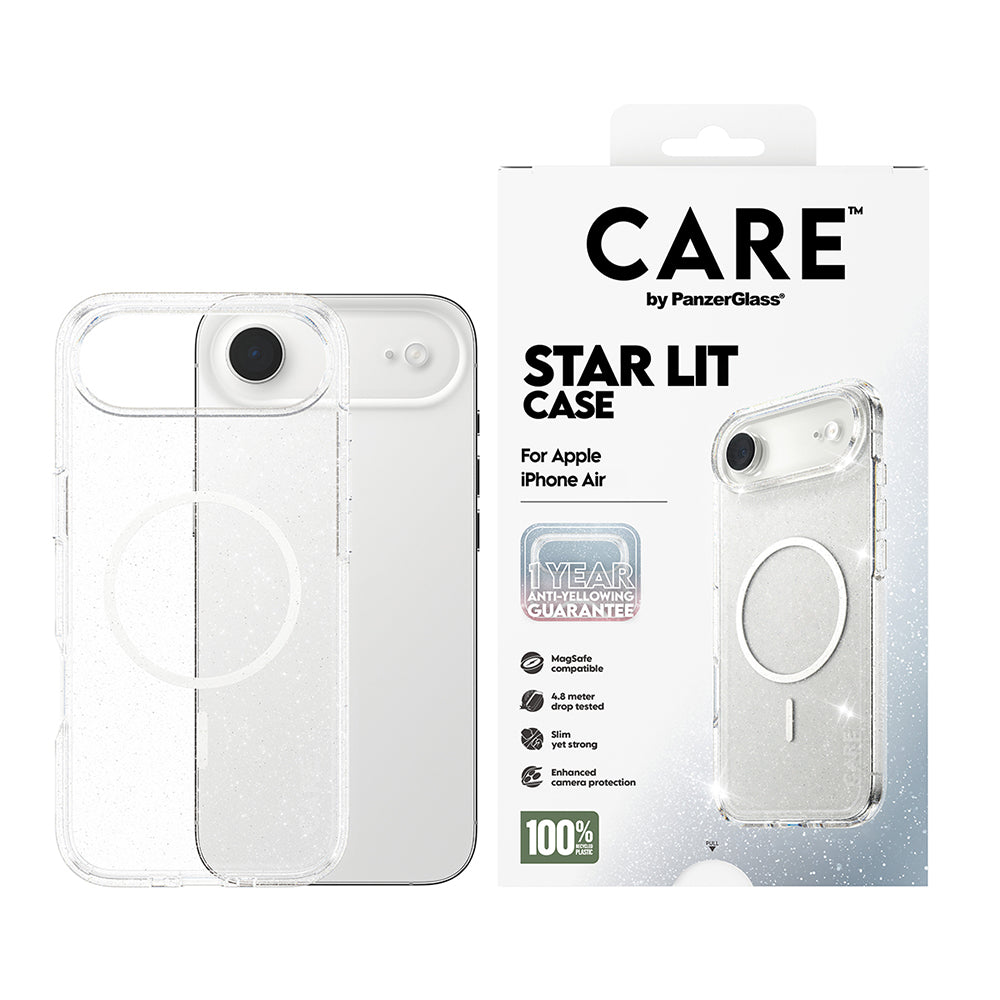 MagSafe-kotelo Apple iPhone 17 Airille, PanzerGlass, Care Urban Explorer Star Lit, Läpinäkyvä Valkoinen