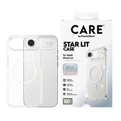 MagSafe-kotelo Apple iPhone 17 Airille, PanzerGlass, Care Urban Explorer Star Lit, Läpinäkyvä Valkoinen