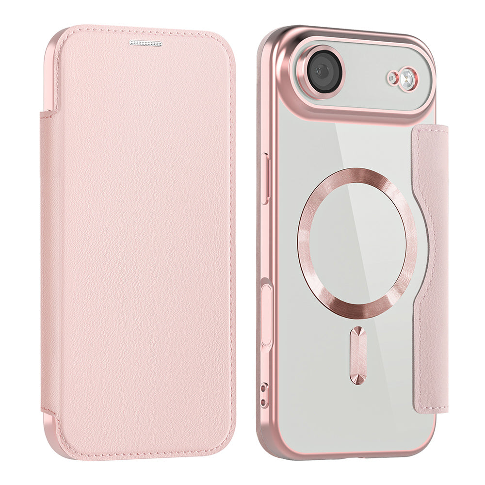 MagSafe-kotelo Apple iPhone 17 Airille, Techsuit, SmartMag Book, Pinkki