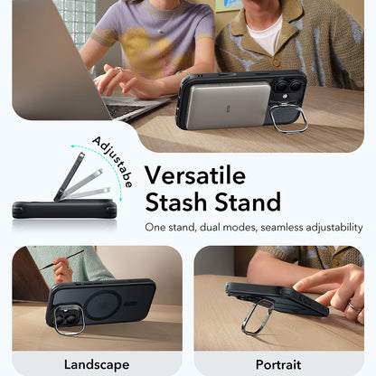 MagSafe-kotelo Apple iPhone 17:lle, ESR, Classic Hybrid Kickstand, Satinoitu Musta