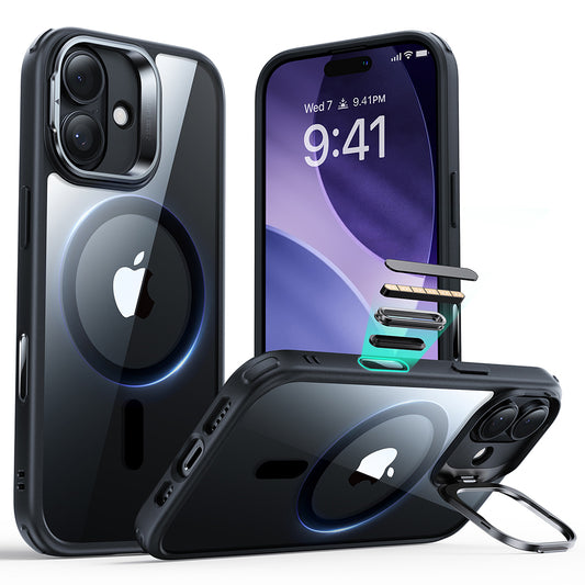 MagSafe-kotelo Apple iPhone 17:lle, ESR, Classic Hybrid Kickstand, Läpinäkyvä Musta