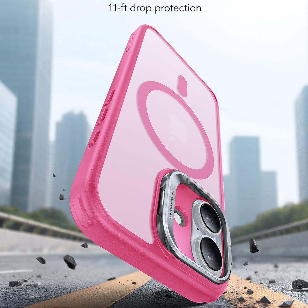 MagSafe-kotelo Apple iPhone 17:lle, ESR, Classic Hybrid Kickstand, Satinoitu Vaaleanpunainen