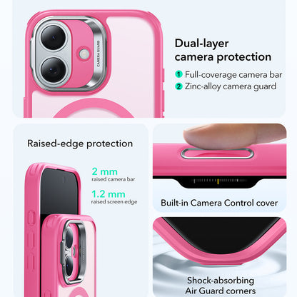 MagSafe-kotelo Apple iPhone 17:lle, ESR, Classic Hybrid Kickstand, Satinoitu Vaaleanpunainen