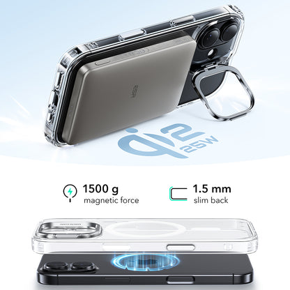 MagSafe-kotelo Apple iPhone 17:lle, ESR, Classic Hybrid Kickstand, Läpinäkyvä