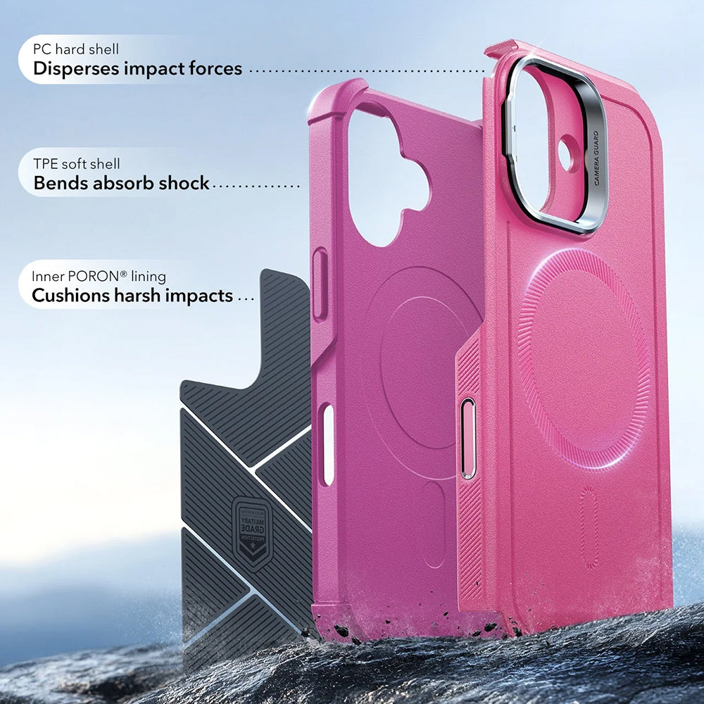 MagSafe-kotelo Apple iPhone 17:lle, ESR, Cyber Armor Kickstand, Pinkki