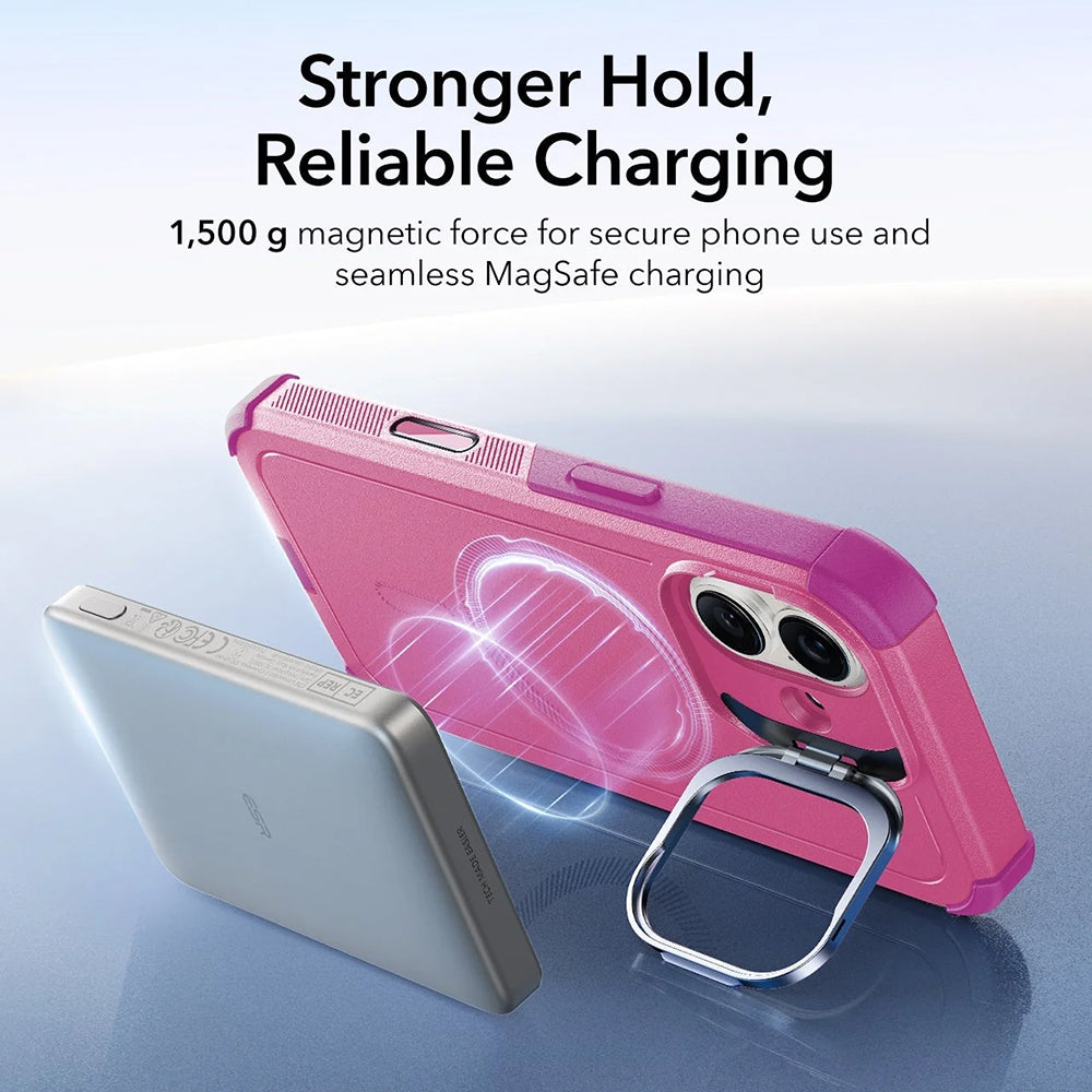 MagSafe-kotelo Apple iPhone 17:lle, ESR, Cyber Armor Kickstand, Pinkki
