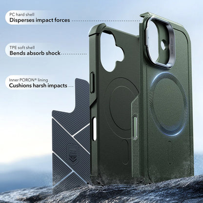 MagSafe-kotelo Apple iPhone 17:lle, ESR, Cyber Armor Kickstand, Vihreä
